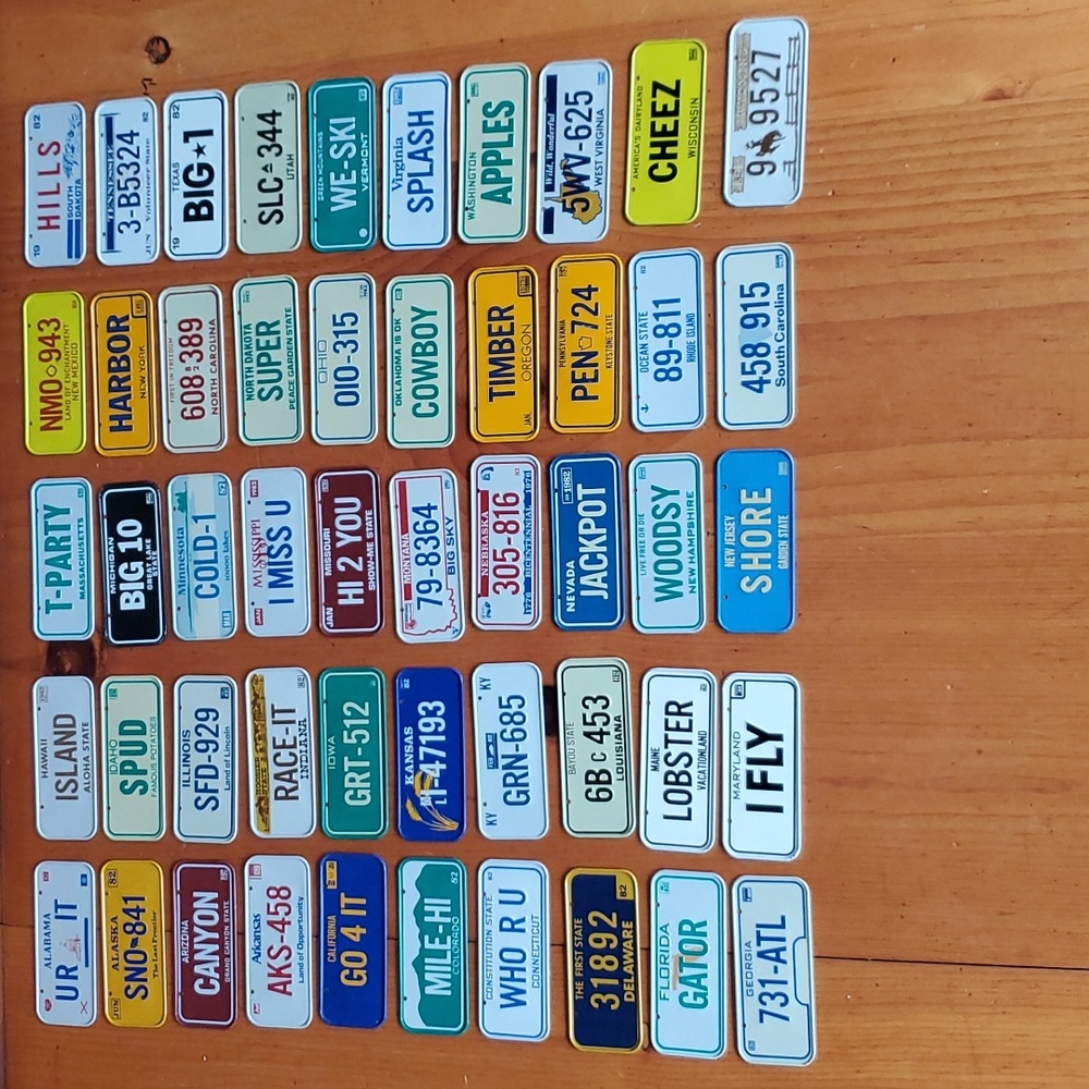 1982 Post Cereal state license plates